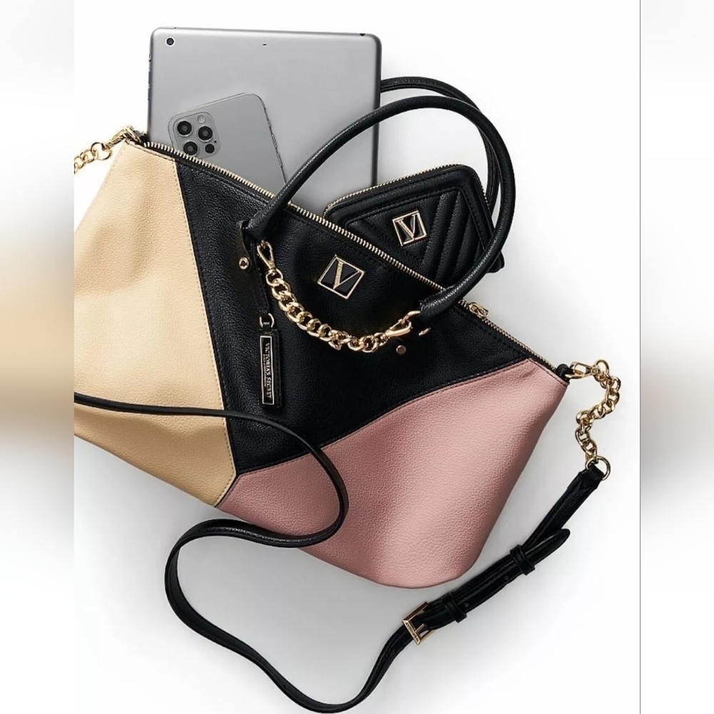 VICTORIA'S SECRET The Victoria Slouchy Satchel in Blush Colorblock - Picture 4 of 13